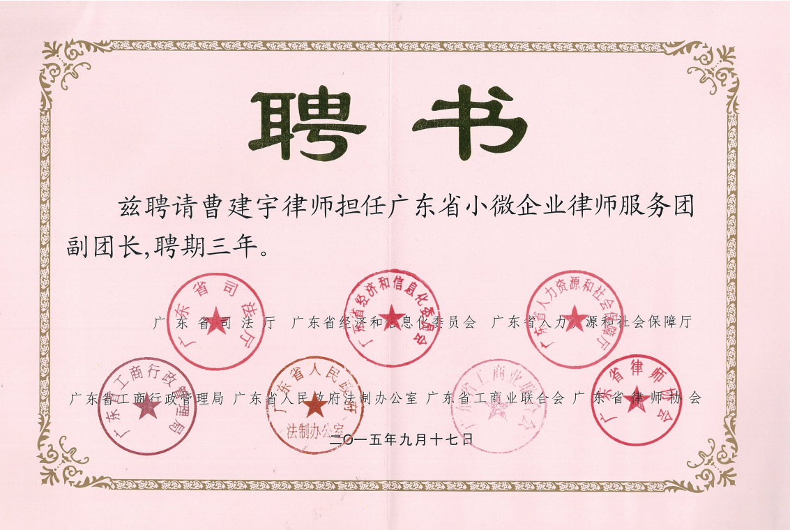 广东省小微企业律师服务团副团长.png